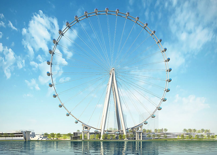 New York Wheel met uitzicht op Manhattan