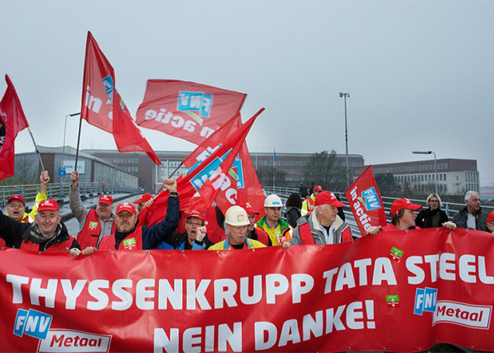 Grote manifestatie bij Tata Steel