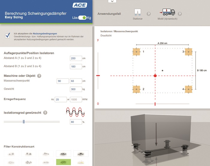 Online calculatietool voor trillingsdemping