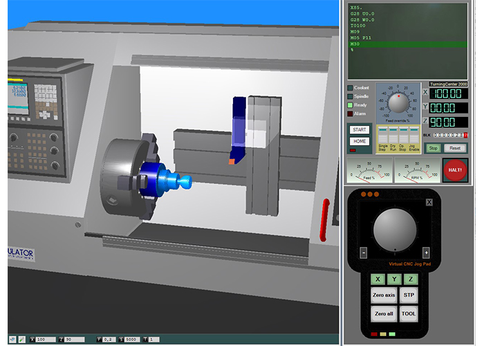 Fanuc 3D CNC Simulator Pro draaien.