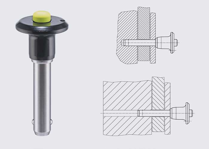 De insteekstift trekt zichzelf vast door een speciaal ingebouwd klemmechanisme.