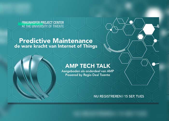 De eerste webinar van Fraunhofer Project Center vindt plaats op dinsdag 22 september om 10:30 uur en gaat over Predictive Maintenance.