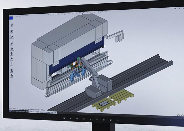 Met de TecZone Bend programmeersoftware kunnen de buigprogramma’s voor de TruBendCell 5170 in enkele seconden worden gemaakt.