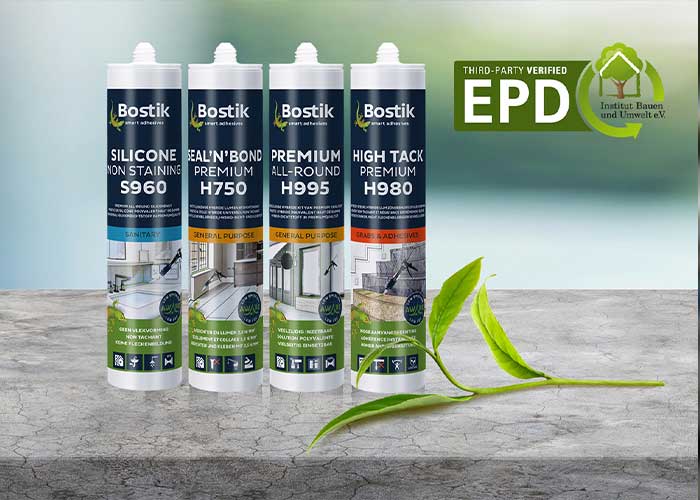 Vier Premium Aware producten van Bostik beschikken nu over de internationale EPD-milieuproductverklaring.