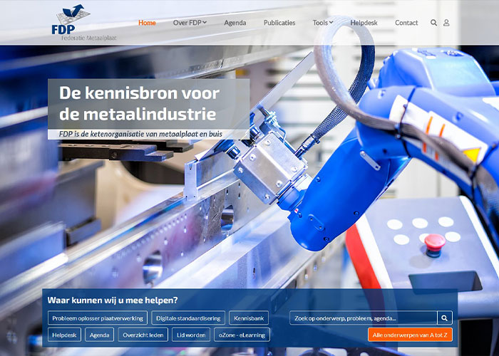 De FDP-website is gemoderniseerd en uitgebreid. Nieuw is onder meer de Probleem oplosser plaatverwerking.