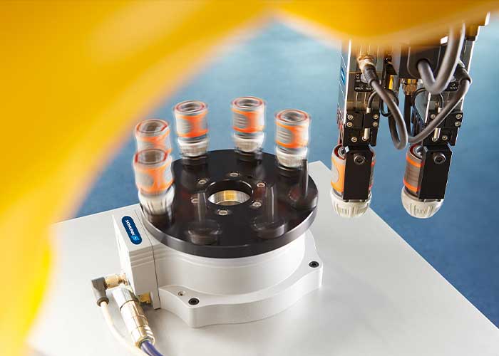 De Schunk ERT draaieenheid kan worden gebruikt als roterende indexeertafel, maar ook als een hanteringsmodule in portaaltoepassingen.