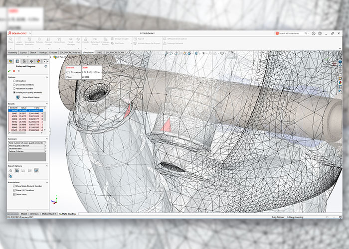 De performance van SolidWorks 2021 is sterk verbeterd om soepeler te kunnen werken. Zo is de downloadtijd met 25% gereduceerd en kan er zonder vertraging gewerkt worden in grote assemblies.