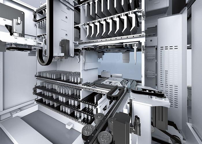 Naast de kantbank komt een ToolMaster gereedschappenmagazijn met gereedschapswisselaar te staan. Dit biedt plek aan 85 meter gereedschappen met een maximale lengte van 500 mm.