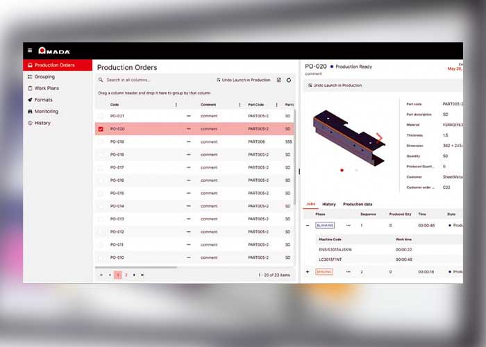 De nieuwe Amada Order Manager verbindt het ERP-systeem van de klant met de VPSS 3i-software (foto: Amada)