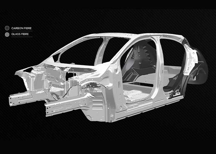 Jaguar Land Rover wil met composietmaterialen in plaats van aluminium en staal de stijfheid van carrosserieën vergroten, het gewicht laten afnemen en de veiligheidsstructuur verfijnen.