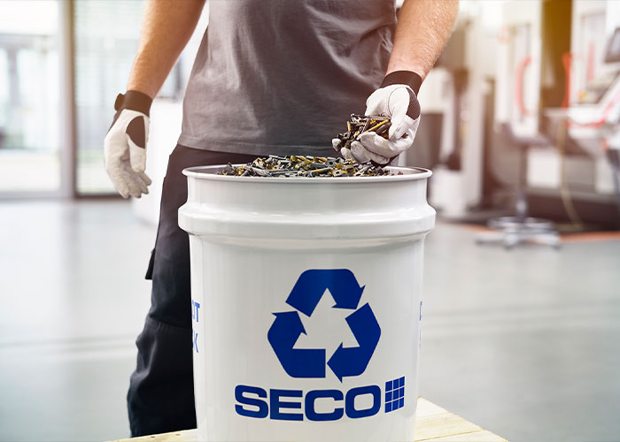 Recycling speelt een belangrijke rol bij het bereiken van het doel van Seco Tools om tegen 2030 90% circulair te zijn.