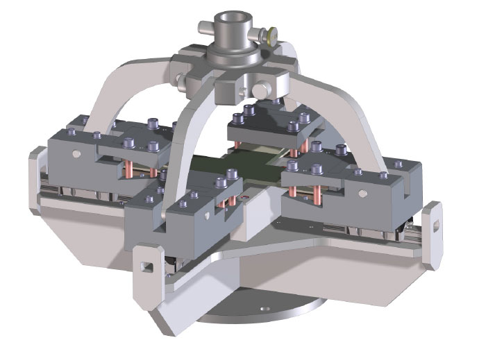 De Trektest Tooling heeft een maximale biaxiale trekkracht 100kN in alle richtingen, maximale slag 100mm.