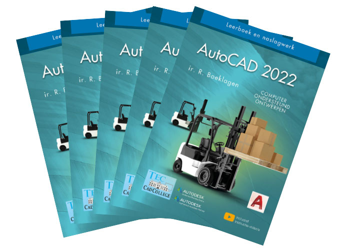 Het dikste boek gaat over AutoCAD 2022 en beslaat 1580 pagina’s.