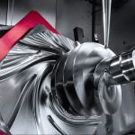 Deze titanium impeller van titanium wordt gefreesd op een Hermle C 42 U MT dynamic