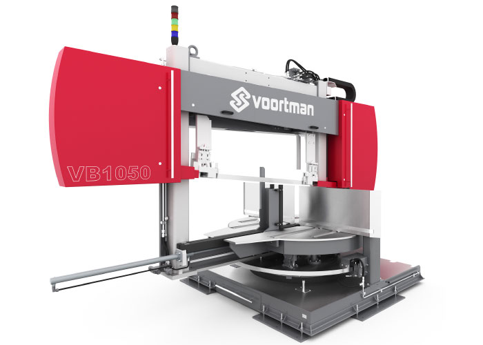 De nieuwe bandzaag voor de Voortman machines is breed inzetbaar en gaat meerdere opeenvolgende productieprocessen mee.