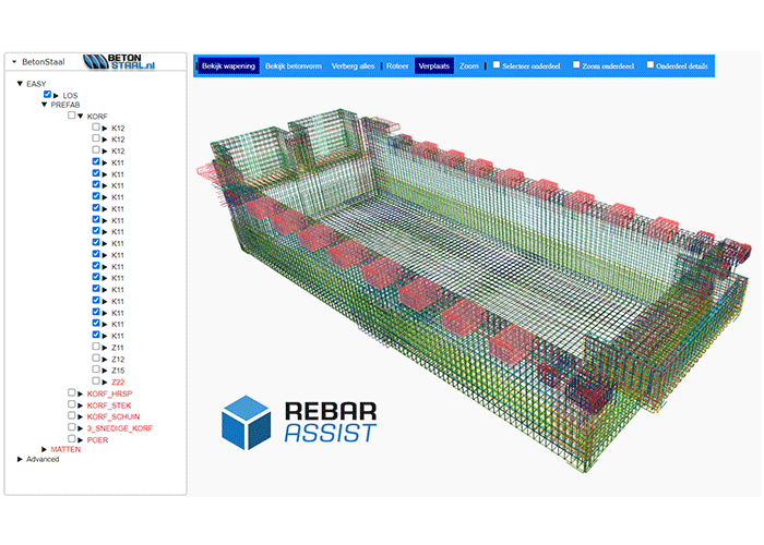 RebarAssist van Betonstaal.nl geeft de klant inzicht in wat hij precies koopt, hoe de constructie in detail is opgebouwd en hoe hij de wapening moet monteren.