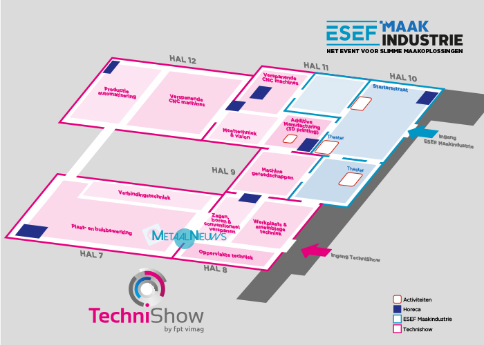 TechniShow en ESEF Maakindustrie vinden samen plaats in de hallen 7 tot en met 12 van Jaarbeurs Utrecht.