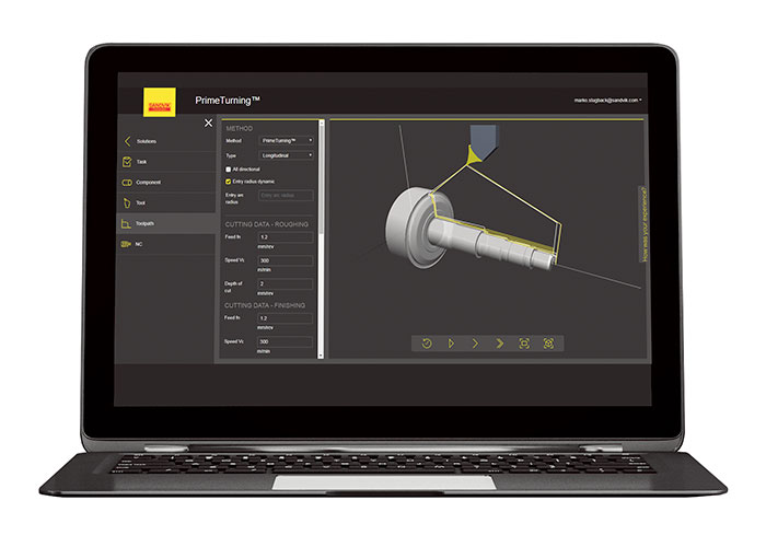 CoroPlus Tool Path maakt een efficiënte planning en programmering mogelijk van bewerkingsmethoden, zoals PrimeTurning en OptiThreading.