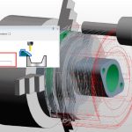 De nieuwe functie Dynamic Holder Collision Avoidance controleert tijdens het maken van de gereedschapsbanen op botsingen tussen het gereedschap en de houder tegen zowel het 3D-model, het ruwdeel als de opspanning.