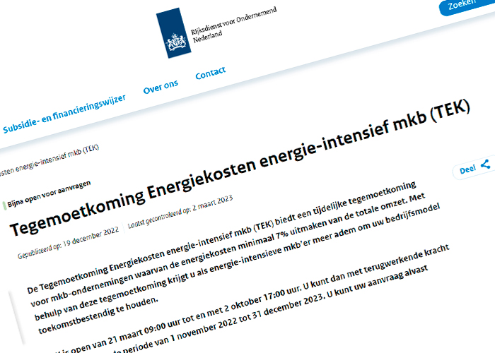 Diverse brancheorganisaties, waaronder Koninklijke Metaalunie, hebben zich recentelijk hard gemaakt om de TEK-regeling voor elkaar te krijgen.