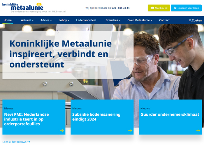 De nieuwe website is flink opgefrist. Niet alleen met meer kleur maar vooral ook met aansprekende beelden.