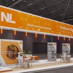 Het Holland High Tech paviljoen op de Hannover Messe van vorig jaar. Dit jaar telt het paviljoen meer dan 25 partijen.