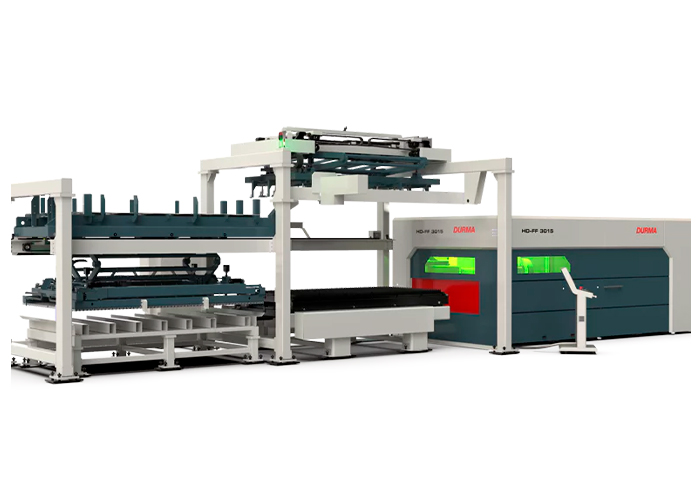 Een compacte 4 kW fiberlaser van Durma (model HD-FF 3015) en een Rapid Server voor het automatisch be- en ontladen van materiaal, vormen de basis van de turn-key oplossing van Tuwi voor onbemand snijden.