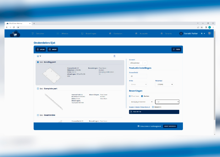 WiCAM zal op de Metaal Dagen ook de standaard webshopoplossing Offer2order onder de aandacht brengen.