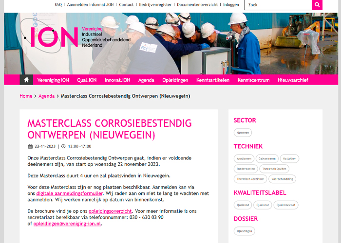 Vereniging ION heeft speciaal voor ontwerpers, constructeurs, architecten, ingenieurs etc. een masterclass samengesteld.