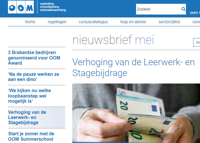 Werkgevers in het MKb-metaal die een leerling in dienst hebben, kunnen een Leerwerkbijdrage aanvragen bij OOM