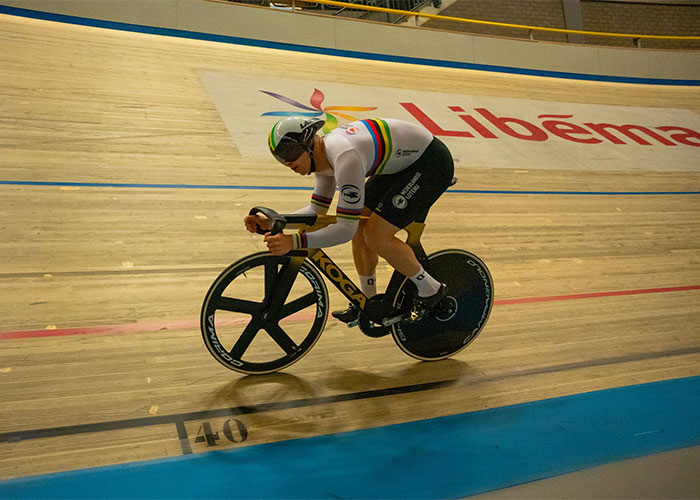 Baanwielrenner Harrie Lavreysen is tweevoudig Olympisch Kampioen en elfvoudig wereldkampioen op verschillende disciplines. (Foto: Global Sports Communication)