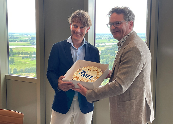 Patrick Geurtsen, eigenaar Geurtsen Groep, en Han Schoppink, oud-eigenaar MFE.