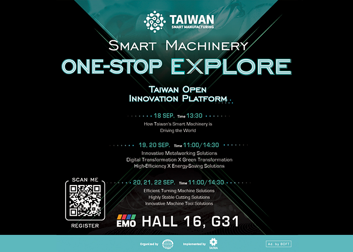 De Taiwanese werktuigmachine-industrie is op de EMO present met 144 exposanten en een gezamenlijke paviljoen met tal van activiteiten.
