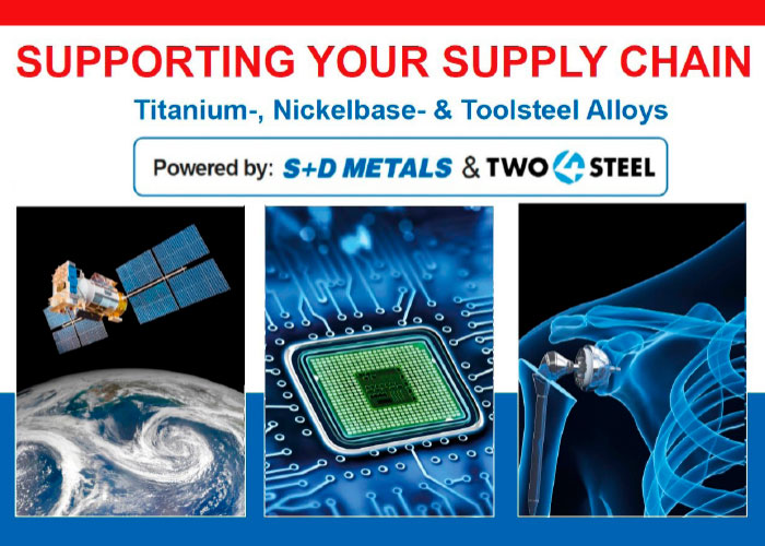 Staalleverancier Two 4 Steel neemt samen met haar Duitse partner S+D Metals deel aan de Precisiebeurs. S+D Metals is een grote voorraadhoudende leverancier van titaan- en titaanlegeringen, nikkel- en kobaltlegeringen en speciale RVS-soorten voor de luchtvaart. Vooral titaan en nikkel zijn precies de materialen waarmee Two 4 Steel verder wil groeien.