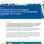 AkzoNobel gaat samenwerken met Canon, Evonik, GFB, PTG en RUG Ventures, die samen beschikken over uitgebreide kennis van marktvragen, supply chains en productieprocessen.