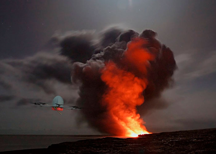 De FireFighting-drone die op de ESEF-beurs wordt getoond, kan met haar grote bereikt makkelijk en snel op slecht bereikbare plekken komen.