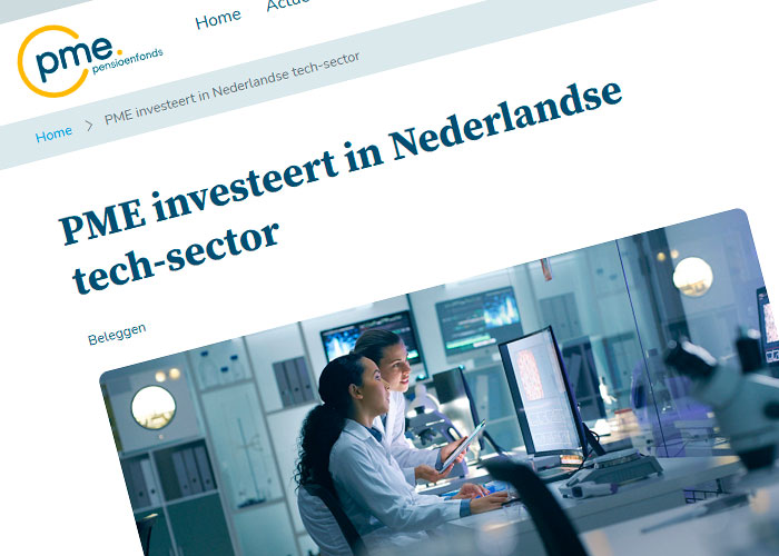 PME, het Pensioenfonds van de Metaal en Technologische industrie, heeft veel ervaring opgebouwd in de innovatieve sector.