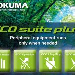 Okuma's ECO Suite Plus bestaat uit vier systemen die het energieverbruik en de CO2-uitstoot aanzienlijk verminderen.