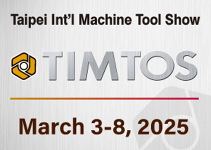 De dertigste editie van de Taipei International Machine Tool Show (TIMTOS) in Taiwan wordt gehouden van 3 tot 8 maart 2025.