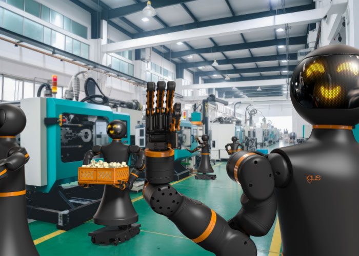 Igus biedt zijn eerste humanoïde robot aan voor iets minder dan 50.000 euro. Igus gaat deze Iggy Rob inzetten voor de automatisering van spuitgietmachines in de eigen vestiging.