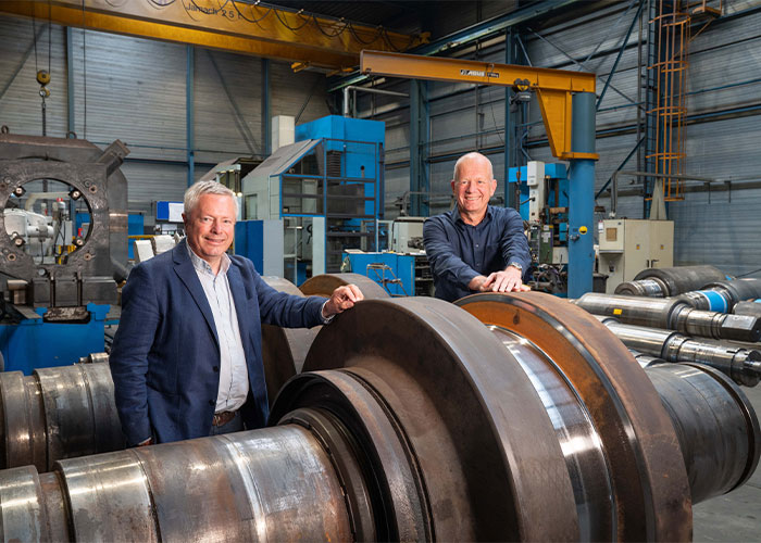 Arno Wendrich, directeur Habets Industrial Components & Surface Technology (l) en Gert van Heuvelen, directeur Particon. (Foto’s: Gé Beurskens / Reclamebureau Magenta)