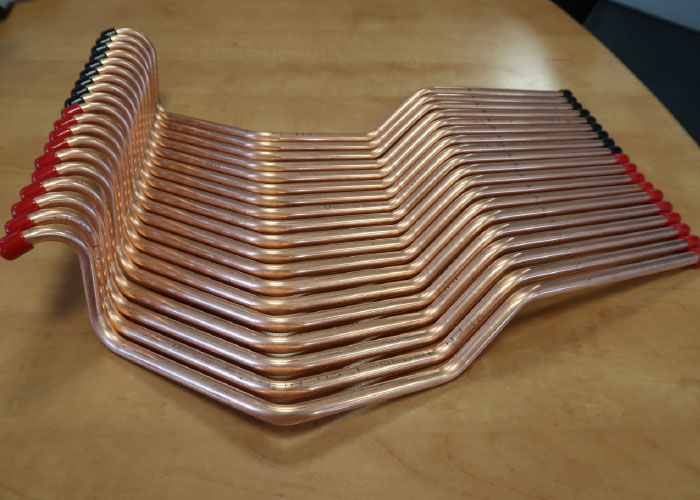 Koperen buisjes voor de koelindustrie (Ø 9.53 mm).