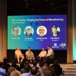 Moderator Maurits Smits, Paul Barends van Thermo Fisher Scientific, Jan Hein van Ras van ASML en René Hilberink van VMI Holland, vertelden tijdens de paneldiscussie hoe vroege afstemming tussen ontwerp, productie en supply chain de maakbaarheid van hightech systemen verbetert.