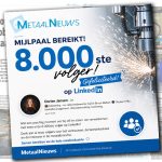 De eer om als 8.000ste volger te worden verwelkomd, gaat naar Dorien Jansen van De Bruyn Metaal in Bergeijk