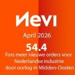 De Nevi PMI steeg in april voor de elfde maand op rij en bereikte met 54.4 (52.0 in maart) het hoogste niveau sinds juli 2022.