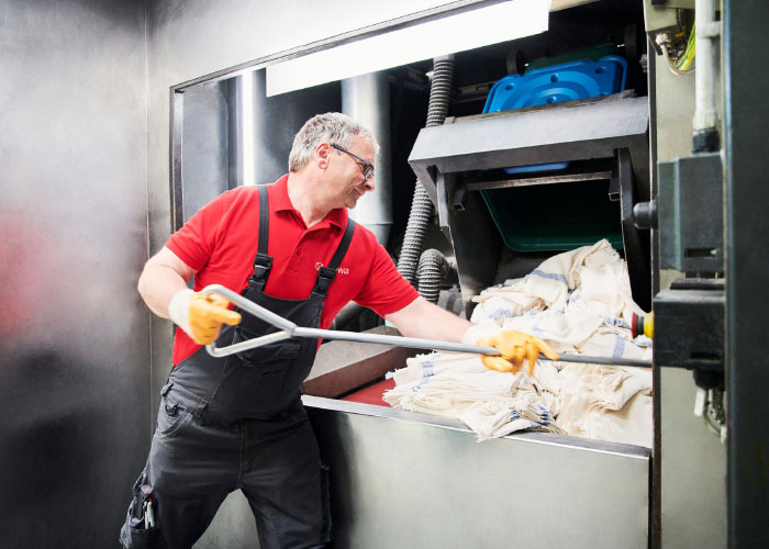 De door Mewa gebruikte garens bestaan voor 50 procent uit gerecycleerde materialen. (Foto: Mewa)