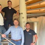 Pieter Molenaar, Bram Inpijn, Adriaan van Keulen en René van Genderen kijken na de overname van DHM-VOS door Van Dijk-Inpijn met vertrouwen uit naar de nieuwe fase.