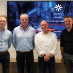 Op de foto van links naar rechts: Bob van de Maat, CEO Maatwerk Industrial Solutions Edwin Otten, CCO Maatwerk Industrial Solutions Paul Verloop, Algemeen Directeur Interlas Carlo van de Bulk, Technisch Directeur Interlas